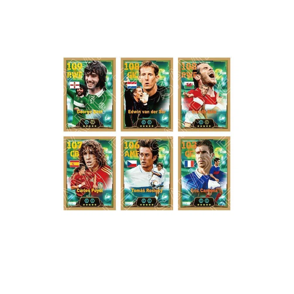 6Pcs Vintage Soccer Legend Cards Fan Made, Classic Football Players Collectible Trading Card Set